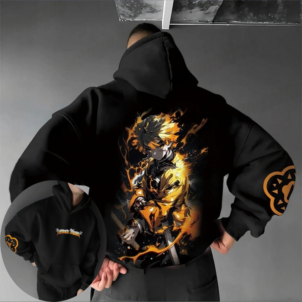 Cosplay Anime Zenitsu - Sweat-shirt à capuche pour hommes Demon