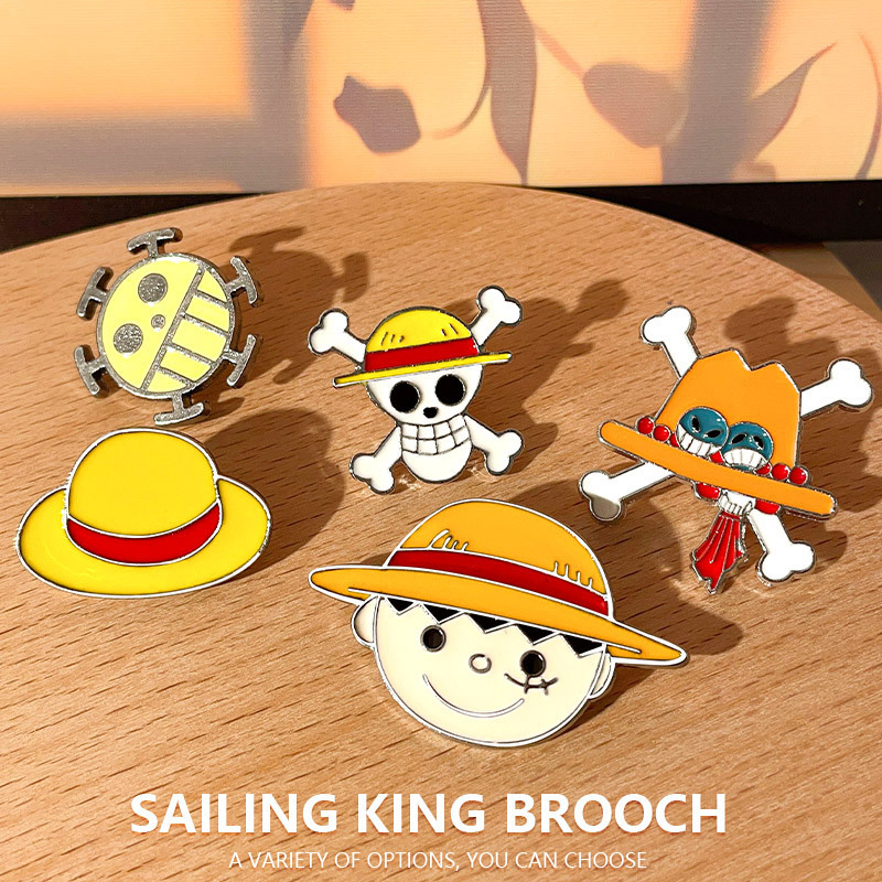 One Piece Straw Hat - Broche en métal émaillé Anime One