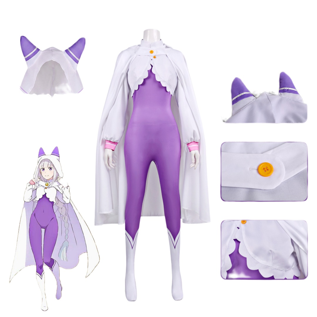 Anime Cosplay Re Zero - Costume de cosplay Emilia Re Zero