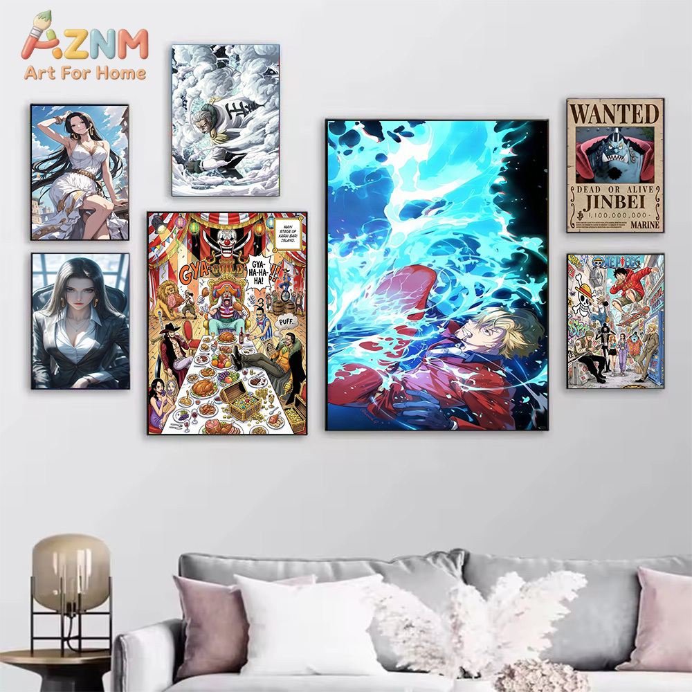 AZNM Tableau mural en toile On - One Piece Straw Hat avis et prix